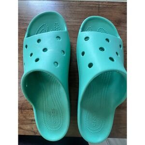 Crocs Classic Slide Sandals Womens 10 Mint Green Seafoam Slip On sz 10